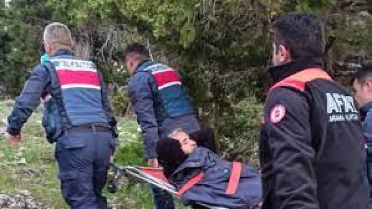 Kayalıklardan düşen kişiyi jandarma  ve AFAD ekipleri kurtardı