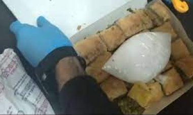 Üstü baklava ile kapatılmış tatlı kutularının içinden uyuşturucu çıktı