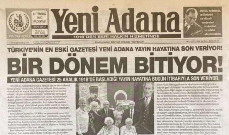 105 yıllık 'Yeni Adana Gazetesi’ yayın hayatına son verdi