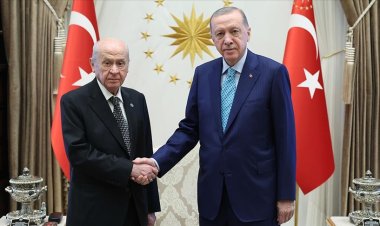 Cumhurbaşkanı Erdoğan, MHP Genel  Başkanı Bahçeli ile bir araya geldi