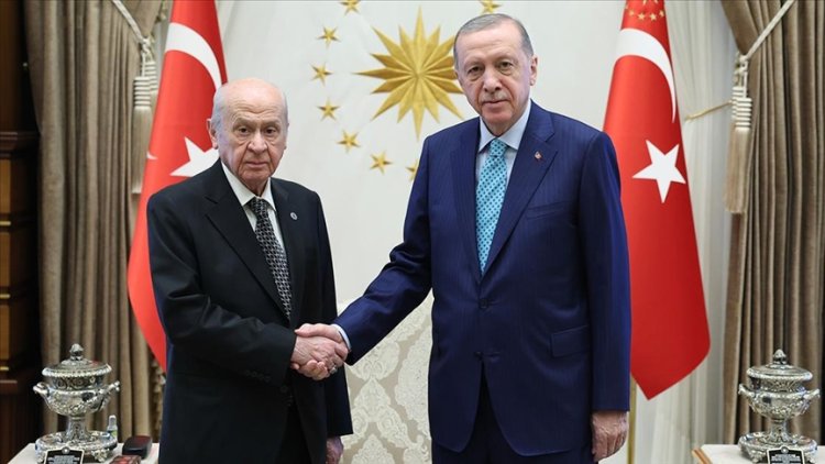 Cumhurbaşkanı Erdoğan, MHP Genel  Başkanı Bahçeli ile bir araya geldi