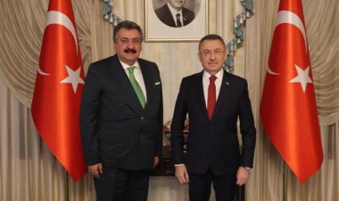 CUMHURBAŞKANI YARDIMCISI FUAT OKTAY,  BAŞKAN KALE’Yİ MAKAMINDA KABUL ETTİ