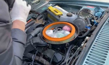 Aracın hava filtresinden uyuşturucu çıktı