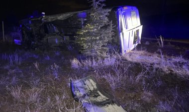 İşçi servisi domuz sürüsüne çarptı!