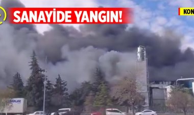 Konya'da bir fabrikaya ait depoda yangın çıktı