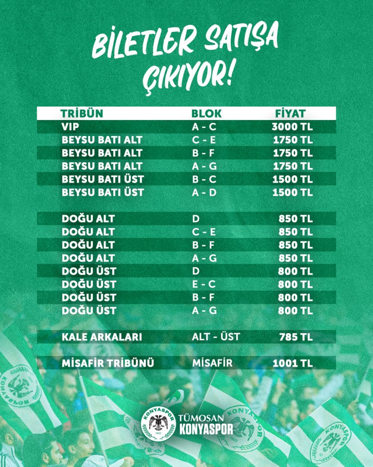 Konyaspor-Galatasaray maçının bilet fiyatları belli oldu