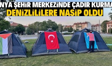 Gazze İçin Yürüyen 8 Aktivist Konya’ya Ulaştı: Kılıçarslan Meydanı’nda Çadır Kurdular