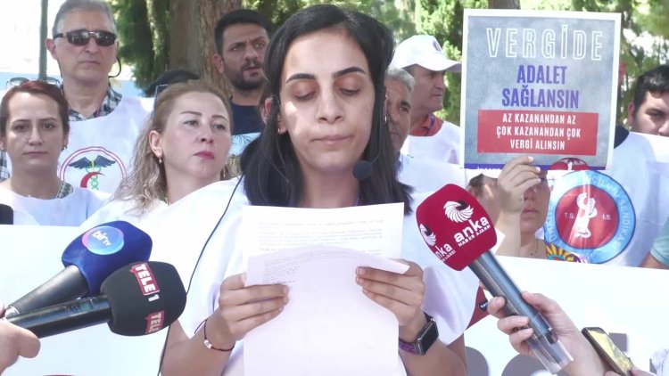 Sağlık çalışanları Yoksuldan alıp zengine veren bu vergi düzeninin değişmesini istiyoruz