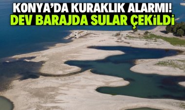 Konya'nın içme suyu ihtiyacını karşılayan Altınapa Barajı'nda son durum korkuttu. Barajda su seviyesi dibi gördü.