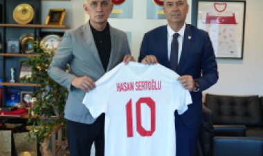 KTFF Başkanı Hasan Sertoğlu, TFF Başkanı  Hacıosmanoğlu'nu Ziyaret Etti