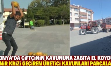 Konya'daki o belediyenin  önünde sinir krizi geçirdi!