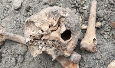 Konya'da yıkım çalışması yapılan alanda kemikler bulundu
