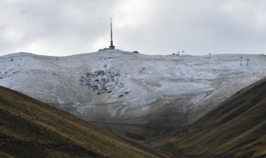 Palandöken'e kar yağdı