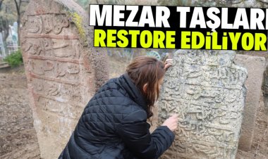 Konya'da mezar taşları restore ediliyor