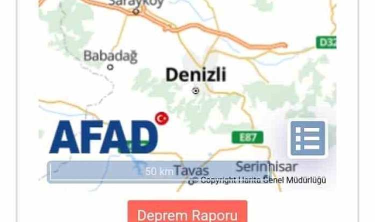 Denizli'de 4.0 büyüklüğünde deprem