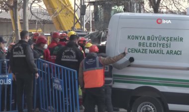 Konya'da 4 katlı bina çöktü