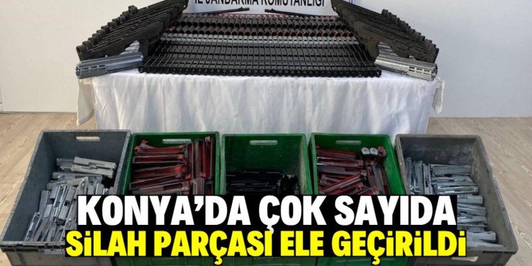 Konya'da çok sayıda silah parçası ele geçirildi