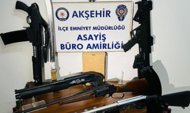 Konya'da iş yerinden cephanelik çıktı