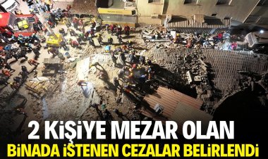 2 kişinin öldüğü 4 katlı binanın 10 şüphelisi  hakkında 22.5 yıla kadar hapis istendi
