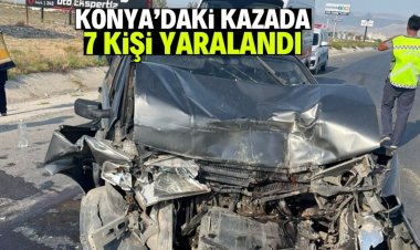Konya'da iki otomobilin çarpışması  sonucu 7 kişi yaralandı