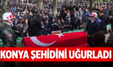 Konya şehidini uğurladı