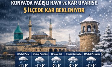 Konya'da 5 İlçeye Kar Bekleniyor!